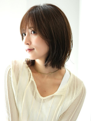 前下がりショート・ボブ/絶壁解消/前髪あり/40代/30代