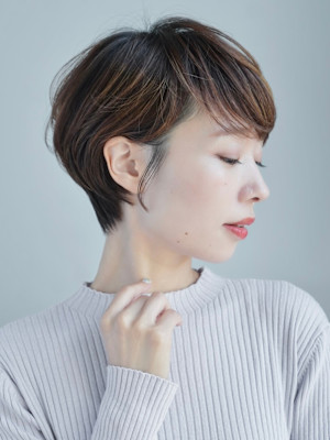 前下がりショート・ボブ/絶壁解消/前髪あり/40代/30代