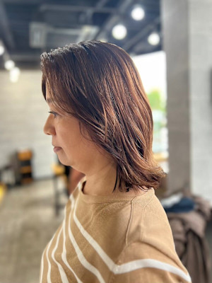 40代50代ミディアムカット外ハネボブ/四条大宮/烏丸/京都