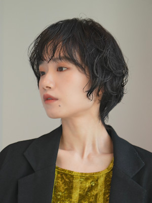 ショート・ボブ/絶壁解消/前髪あり/20代/30代/丸顔