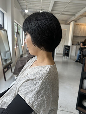 丸みショートシースルーマッシュショートボブ/東伏見