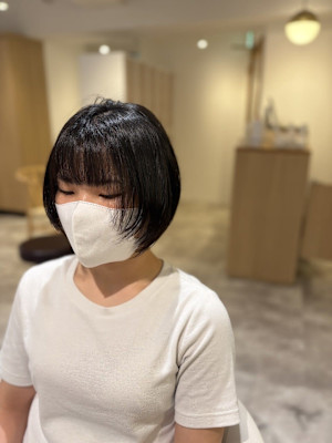 ショートボブ丸みショート顔まわりレイヤーボブ/四条大宮/烏丸