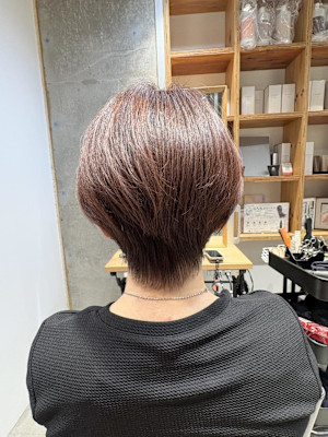 ◇大人40代50代60代ショートボブ丸みショート白髪ぼかし