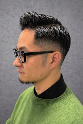 クラシックなサイドパート・フェード