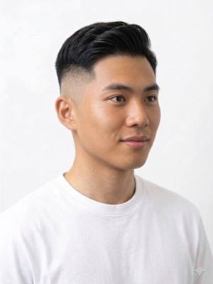 サイドパートローフェードミドルフェード無造作ヘアナードヘアツ
