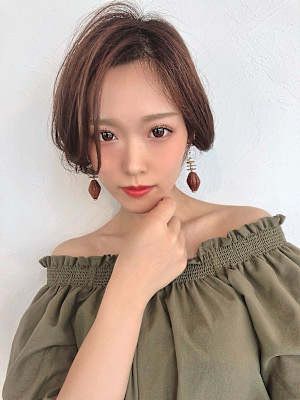 大人可愛い丸みショートボブ