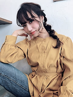 編みおろしアレンジ×シースルーバング