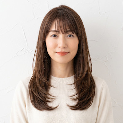 【40代上品】ツヤ感マロンブラウン×手入れ簡単レイヤー