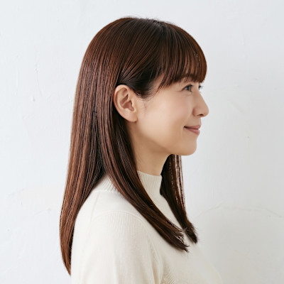 大人の艶まとまりストレートセミロング/前髪あり/マロンブラウ