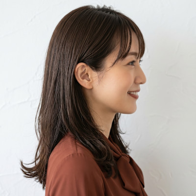【30代40代】小顔くびれレイヤー×秋色艶セミロング