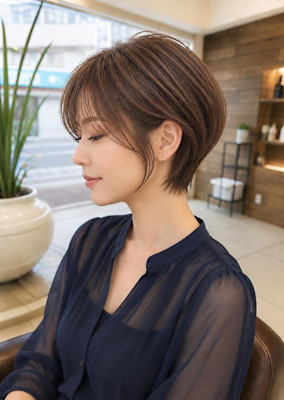 横顔が綺麗に見える大人くびれショート