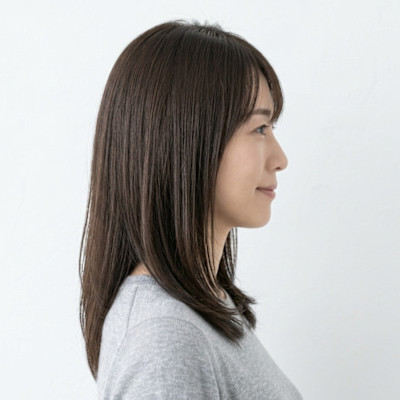 【40代】大人艶ストレートレイヤーミディ/白髪対策