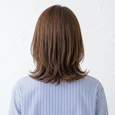 【30代】目の上前髪×好印象ひし形レイヤー×ナチュラル