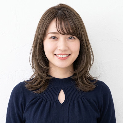【30代】小顔ミディ×ふんわり前髪×ナチュラル