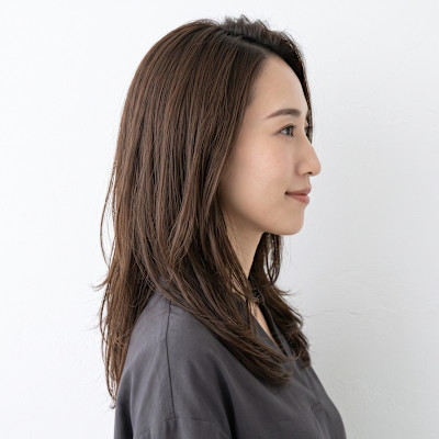 【30代】くびれミディアム×かき上げノーバング×ナチュラル