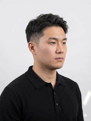 サイドパートローフェードミドルフェード無造作ヘアナードヘアツ