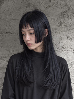 船橋・吉kici｜姫カットの黒髪ロングレイヤー