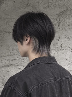 船橋・吉kici｜シルバー襟足のメンズマッシュウルフ