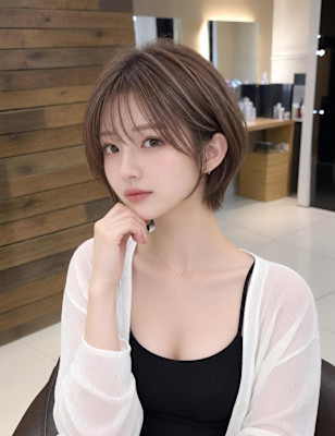 丸みを残す、襟足スッキリくびれショート