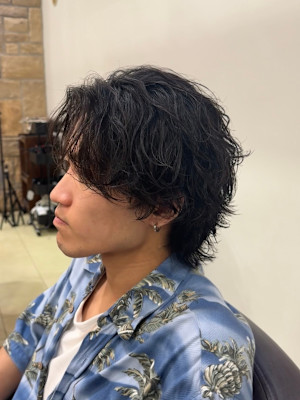 西洸人風シャドウパーマ