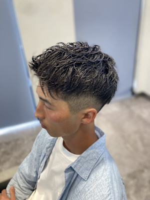 アップバングシークレットパーマ