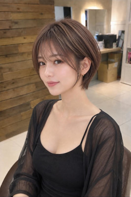 白髪で楽しむくびれショートの白髪ぼかしハイライト