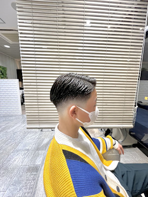 スキンフェード七三パート