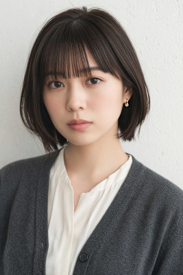 今っぽさ全開！抜け感シースルーバング×こなれボブ