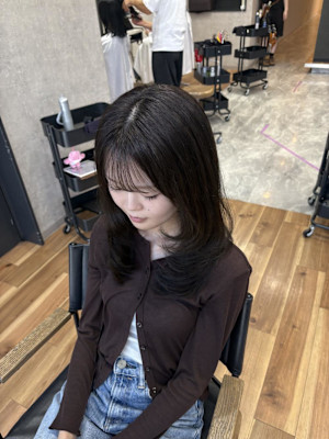 アッシュグレージュ×レイヤー