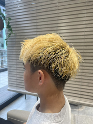 イエローブリーチツーブロックツートン