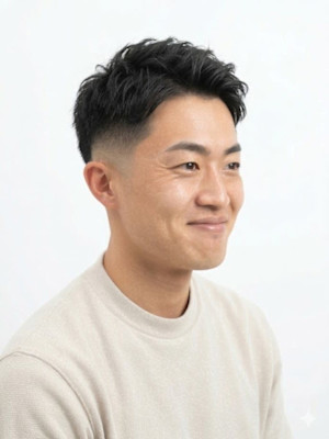 ツーブロックショートカルマヘアスリックバックジェットフェード