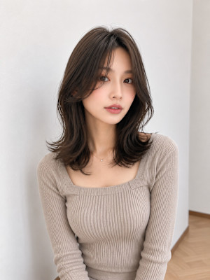 韓国風くびれミディ×顔まわりレイヤー