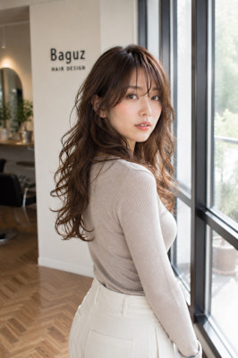 韓国風コテ巻き風パーマ×顔まわりレイヤー