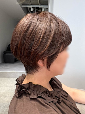 ◇大人40代50代60代ショートボブ丸みショート白髪ぼかし