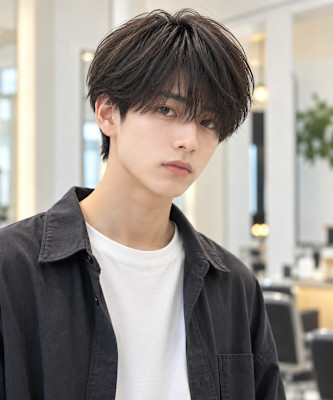 韓国風ナチュラルマッシュ×黒髪