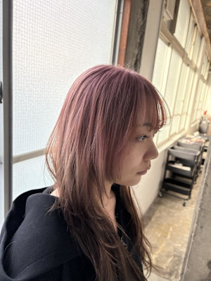 ペールピンク×ロングレイヤー