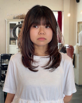 ブラウン×ゆるウルフミディアム
