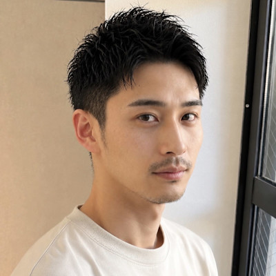 立ち上げバング／刈り上げツーブロックメンズショート［銀座］