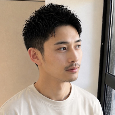 立ち上げバング／刈り上げツーブロックメンズショート［銀座］