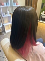 インナーカラー　ピンク