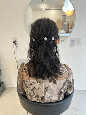 ハーフアップ/ヘアセット/ヘアアレンジ/結婚式ヘア