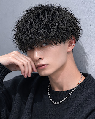 マッシュ×波巻きパーマ