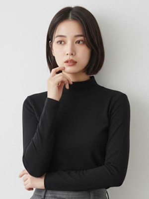 切りっぱなしボブ ダークアッシュ 顔周りカット 20代30代