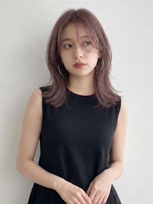 くびれヘア ラベンダーアッシュ 透明感カラー 韓国風 20代