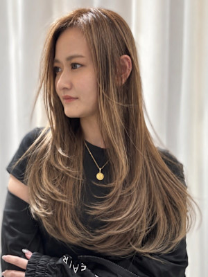 【MICHI 富田店　古作蓮】レイヤーカット ベージュカラー