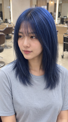 ミディアムレイヤー×ネイビーブルーカラー