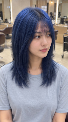 ミディアムレイヤー×ネイビーブルーカラー