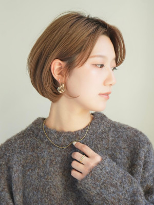 前下がりショート・ボブ/絶壁解消/前髪あり/40代/30代