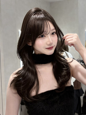 透明感カラーくびれヘアハイレイヤー韓国風パーマワンホンヘア◎