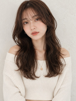ロングレイヤー エギョモリ ショコラブラウン 美髪 20代